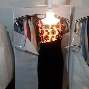 Black and pink cocktail dress